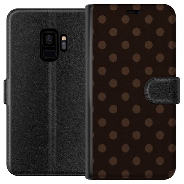 Kompatibelt Plånboksfodral till Samsung Galaxy S9 Mocha Dots brun