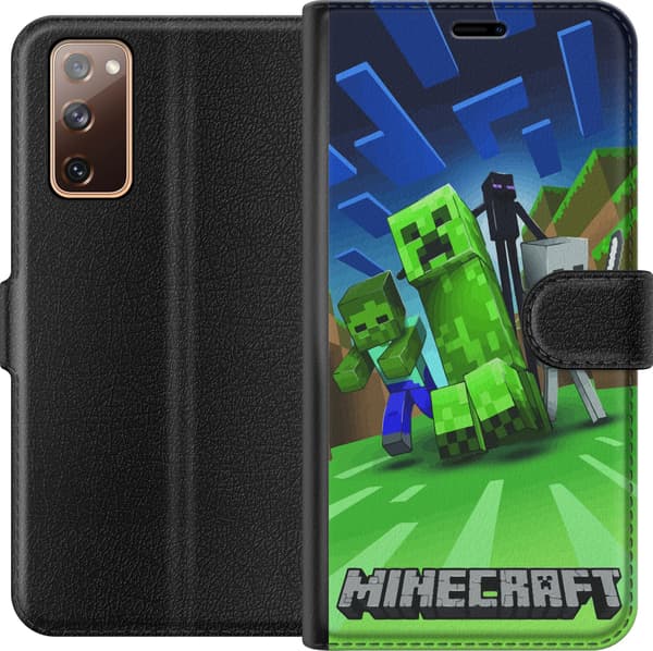 Kompatibelt Plånboksfodral till Samsung Galaxy S20 FE Minecraft Creeper mobilskal i klassisk grön pixelstil