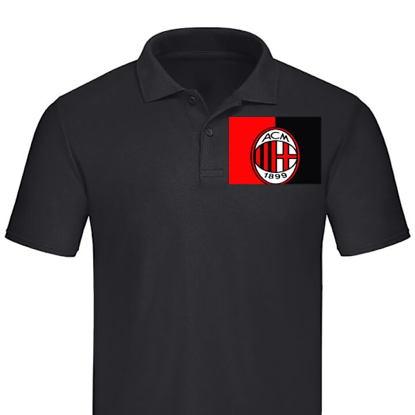 Poloshirt til Voksen | Elegant Poloshirt AC Milan Sort X-Large
