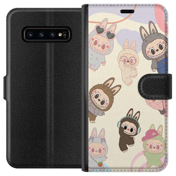 Samsung Galaxy S10 Tegnebogsetui Labubu Pop Mart Samling Motiv Figur Samling Design Populært Art Toy Pop Mart Kreativ Grafisk