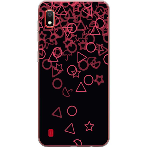 Samsung Galaxy A10 Genomskinligt Skal Squid Game Ikoner Serie Design Populärt TV Spel Ikoner Grafiskt Motiv Asiatisk Trend Dramaserie