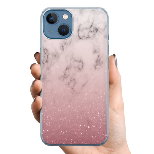 Apple iPhone 13 mini TPU Mobilcover Blødt Pink Marmor