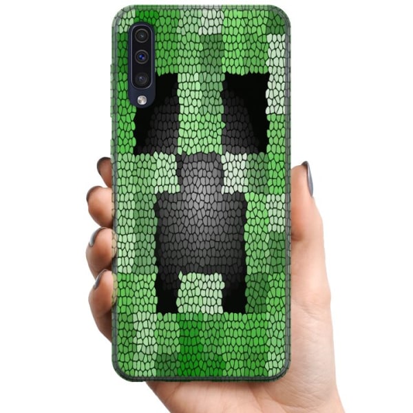 Samsung Galaxy A50 TPU Mobilskal Creeper / Minecraft