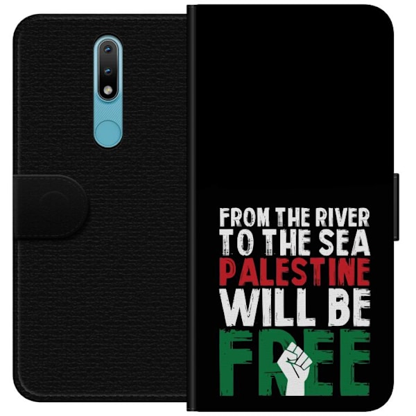 Nokia 2.4 Plånboksfodral Free Palestine – politiskt stateme