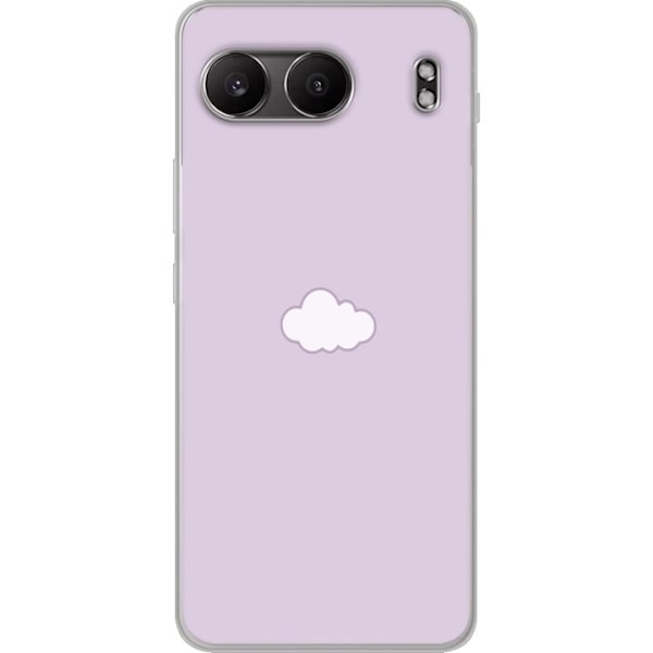 OnePlus Nord 4 Genomskinligt Skal Lila Moln – minimalistiskt moln på lila bakgrund