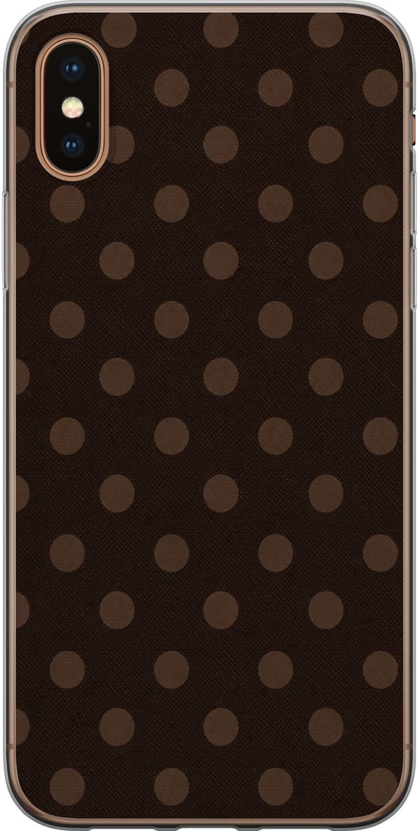 Kompatibelt Mobilskal till Apple iPhone XS Max Mocha Dots brun