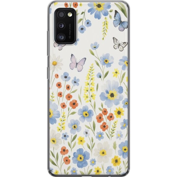 Samsung Galaxy A41 Genomskinligt Skal Sommarblommor