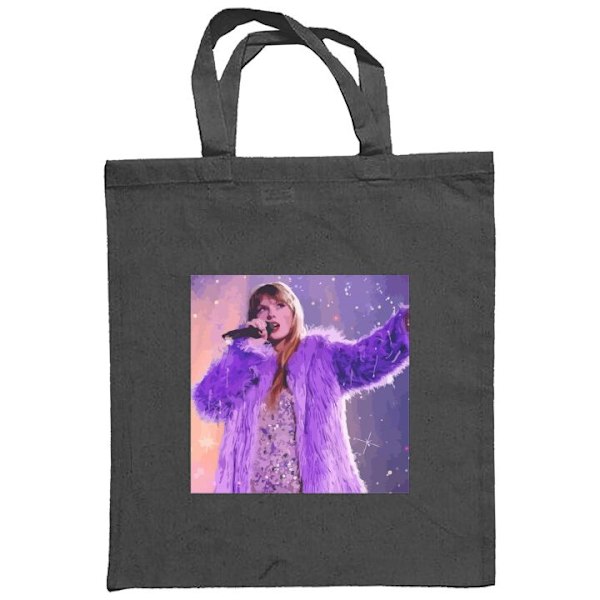 Kangaskassi | Kestävä Ostoskassi Kangasta Taylor Swift Tummanharmaa one size
