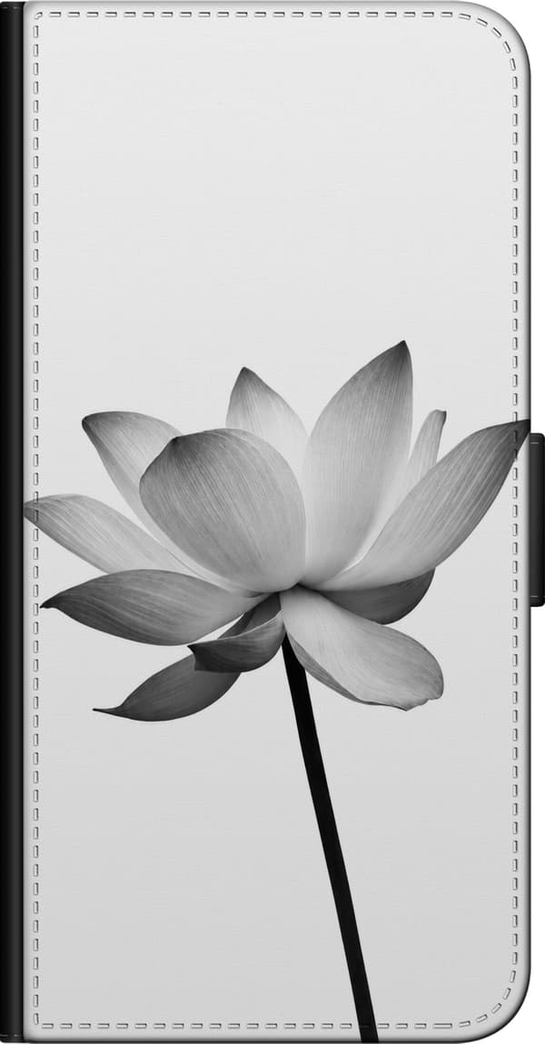 Kompatibelt Lommeboketui til Xiaomi Redmi Note 9 Pro Hvit lotusgrafikk hvit