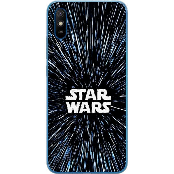 Kompatibel Mobilcover til Xiaomi Redmi 9A Star Wars-logo med hyperspace-stjerner i ikonisk sci-fi-design sort