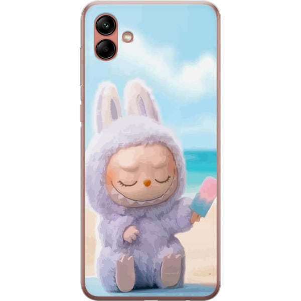 Samsung Galaxy A04 Gennemsigtig cover Labubu Lyserød Stemning