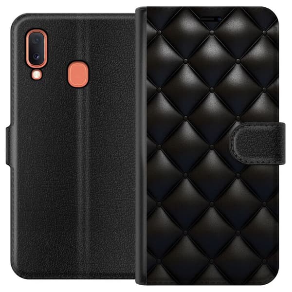 Kompatibelt Plånboksfodral till Samsung Galaxy A20e Leather Black
