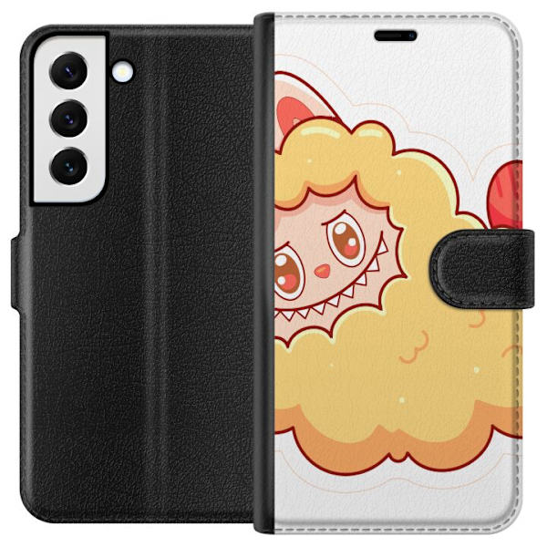 Samsung Galaxy S22+ 5G Lompakkokotelo Labubu Pesukarhu Pop Mart Hahmo Keräilyesine Söpö Suunnittelu Suosittu Teema Taideteos Leikkisarja