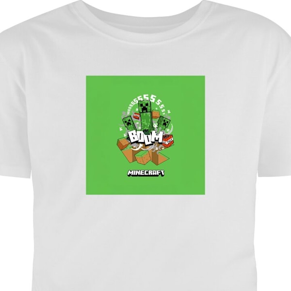 T-skjorte for Voksen | Klassisk Voksen-T-skjorte Minecraft Boom hvit L