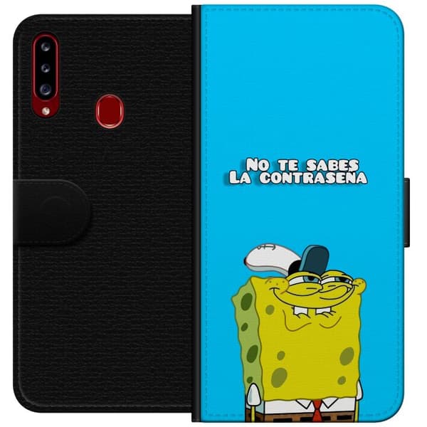 Kompatibelt Plånboksfodral till Samsung Galaxy A20s SpongeBob SquarePants