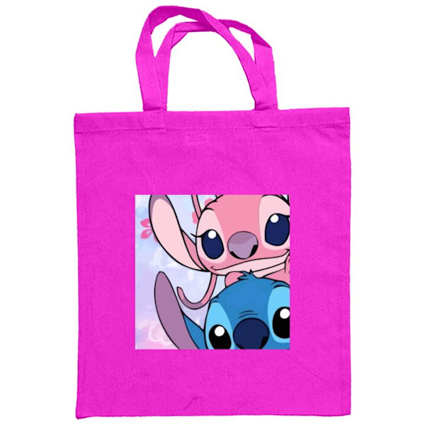 Tygpåse | Hållbar Shoppingväska i Tyg Stitch & Angel Mörkrosa one size