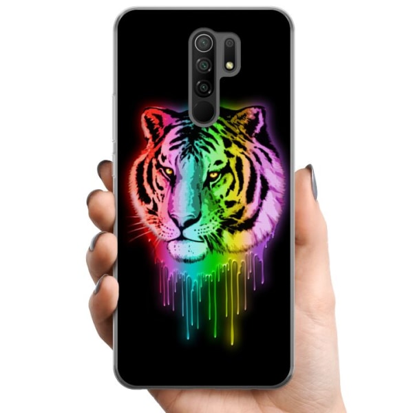 Xiaomi Redmi 9 TPU Mobildeksel Neon Tiger