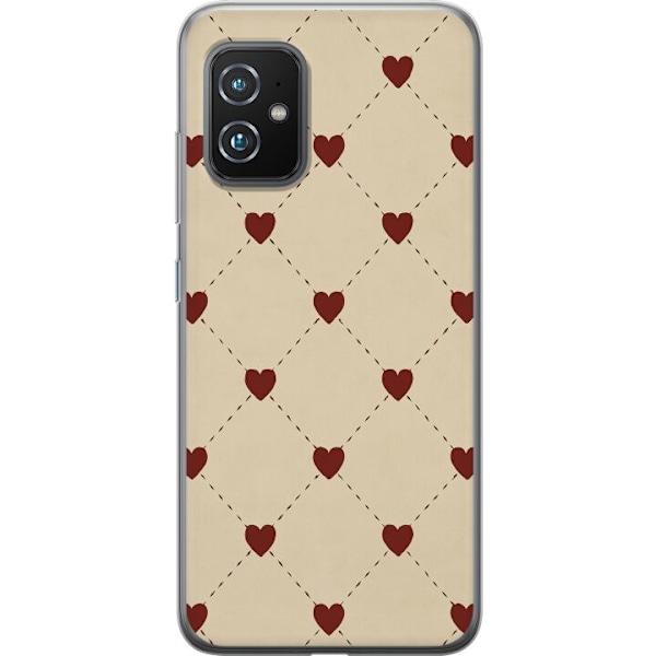 Asus Zenfone 8 Läpinäkyvä kuori Sydänverkko