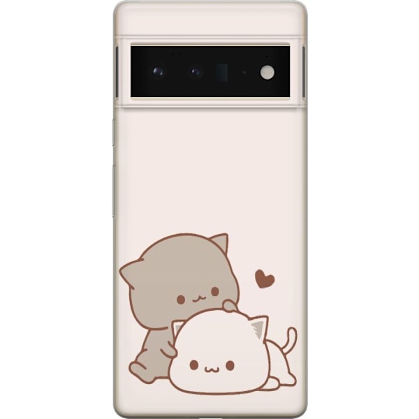 Google Pixel 6 Pro Genomskinligt Skal Kawaii Söta katter