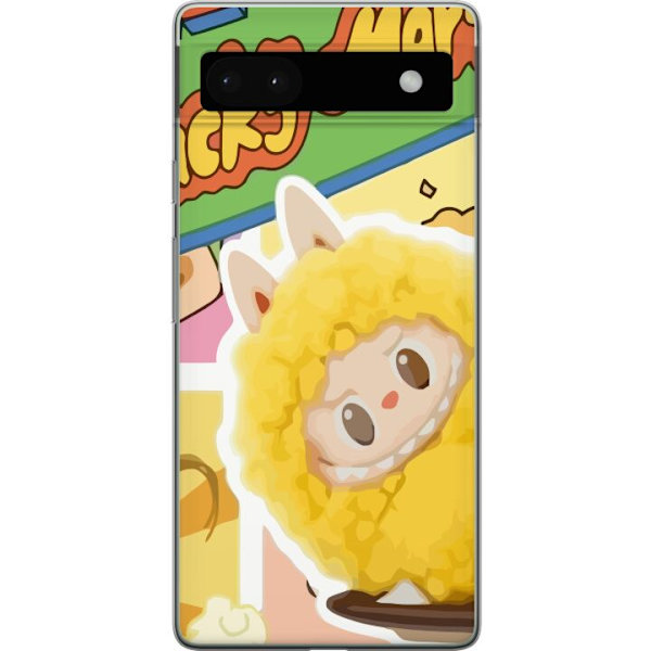 Google Pixel 6a Gennemsigtig cover Labubu Wacky Mart Pop Mart Serie Samlerfigur Sød Design Populært Motiv Figurserie Kreativ Kunst Leksak