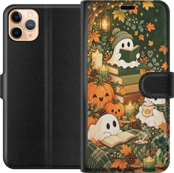 Yhteensopiva Lompakkokotelo Apple iPhone 11 Pro Max Metsähaamut vihreä