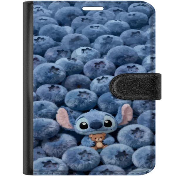 Kompatibel Tegnebogsetui til Apple iPhone Duo Sød, fluffy blå figur med en lille bamse blandt bløde blåbær blå