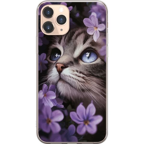 Kompatibel Mobilcover til Apple iPhone 11 Pro Kat og blomster
