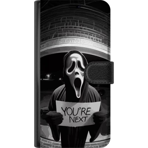 Kompatibelt Plånboksfodral till Apple iPhone 8 Plus Skräckfigur med You're Next-text svart