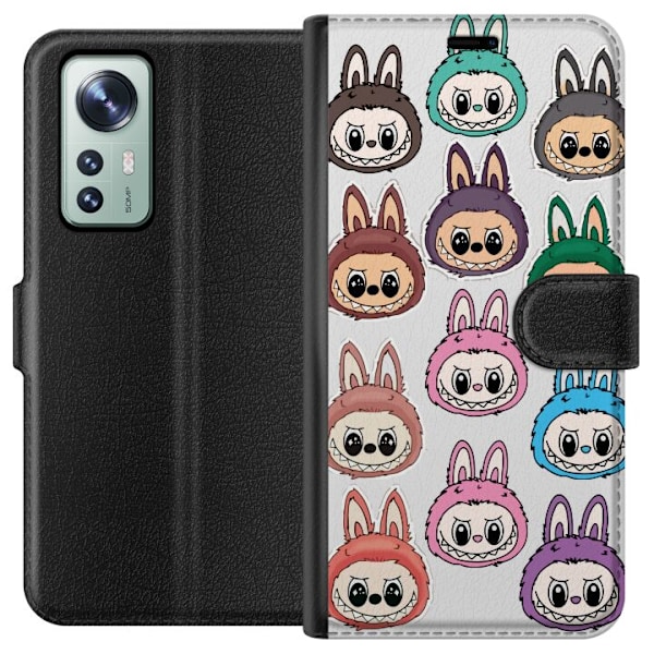 Xiaomi 12 Tegnebogsetui Labubu Macaron Monster - Nuttet Samlef