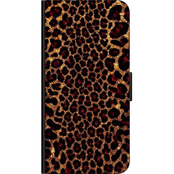 Kompatibelt Lommeboketui til Huawei P40 lite E Gullfarget glitterleopard gull