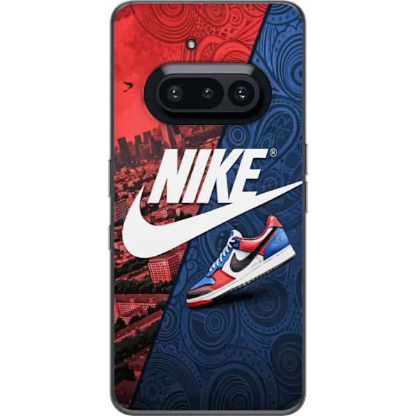 Nothing Phone (3a) Läpinäkyvä kuori  Nike Logo Punainen Sininen Lenkkarit Tyyli Urheilu Muoti Suosittu Swoosh Kuviointi Harjoitusvaatteet Graafinen