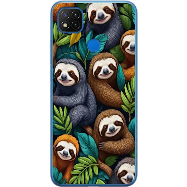 Xiaomi Redmi 9C Genomskinligt Skal Sengångarstil – avslappnat motiv med söt sengångare