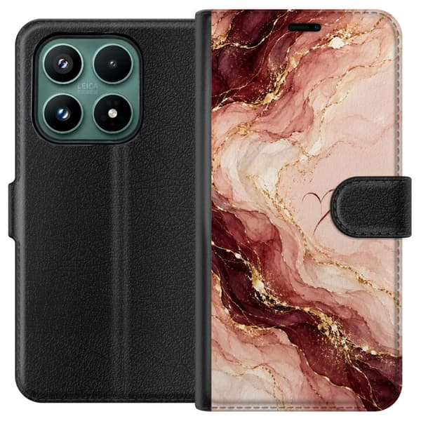 Kompatibel Tegnebogsetui til Xiaomi 17 Roseagat pink