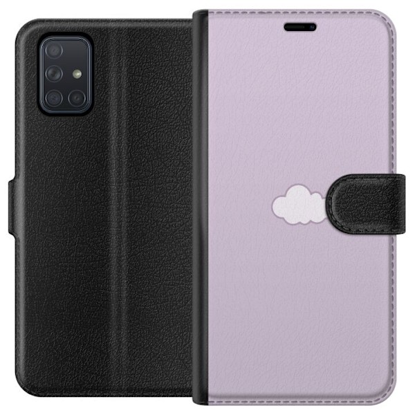 Samsung Galaxy A71 Lompakkokotelo Lila Pilvi - minimalistinen pilvi lila taustalla