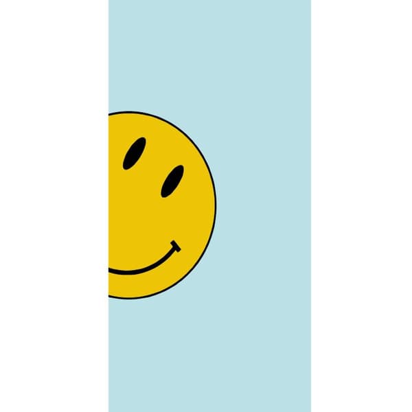 Kompatibel Tegnebogsetui til Apple iPhone 13 Pro Minimalistisk motiv med stor gul smiley mod lyseblå baggrund blå