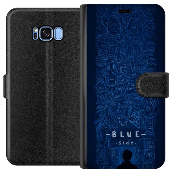 Kompatibelt Lommeboketui til Samsung Galaxy S8 Blue Side illustration blå