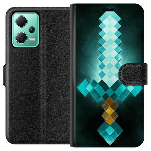 Xiaomi Redmi Note 12 Plånboksfodral Minecraft svärd