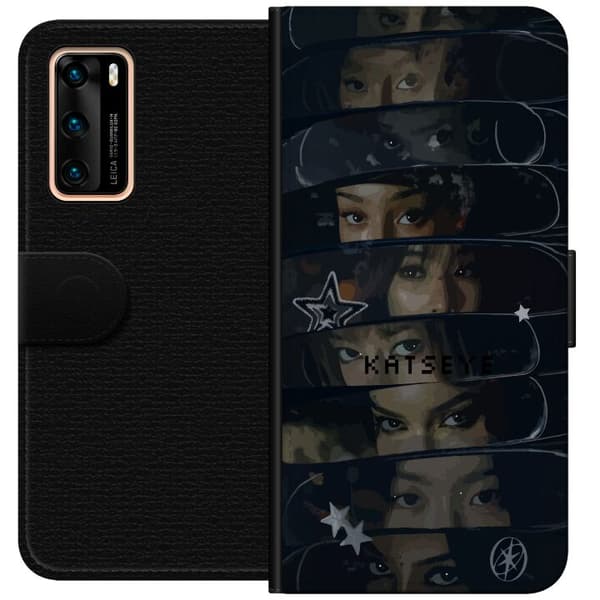 Kompatibel Tegnebogsetui til Huawei P40 KATSEYE sort