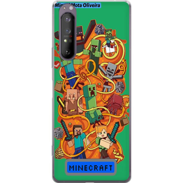 Sony Xperia 1 II Genomskinligt Skal Minecraft
