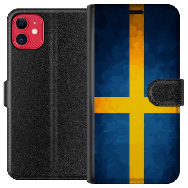 Kompatibelt Plånboksfodral till Apple iPhone 11 Svenska flaggan blå
