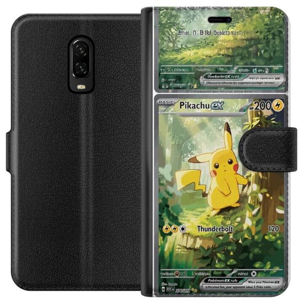 Kompatibelt Plånboksfodral till OnePlus 6T Pikachu grön