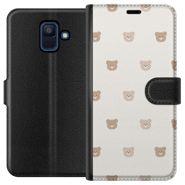 Samsung Galaxy A6 (2018) Tegnebogsetui Teddybaggrund - søde teddybjørne mod en blød baggrund