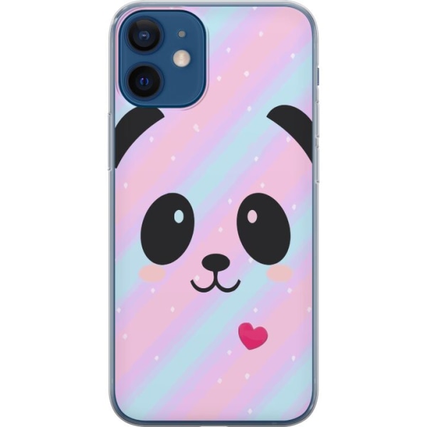 Apple iPhone 12 mini Gennemsigtig cover Regnbue Panda