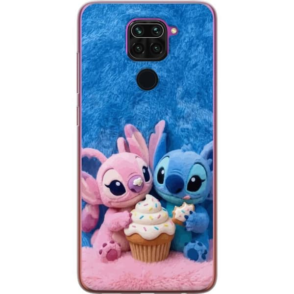 Kompatibelt Mobildeksel til Xiaomi Redmi Note 9 Søte blå og rosa figurer med stor cupcake og strøssel rosa