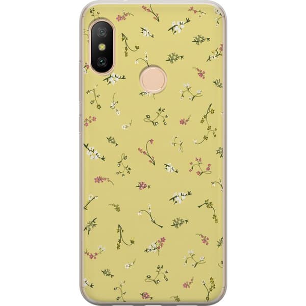 Kompatibelt Mobildeksel til Xiaomi Redmi 6 Pro Gul blomstergrafikk gul