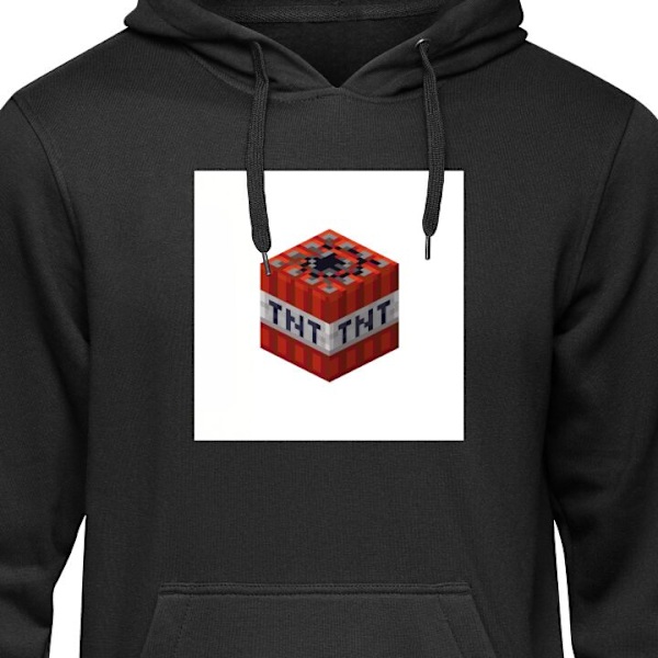 Hoodie för Vuxen | Bekväm Huvtröja Minecraft TNT svart S