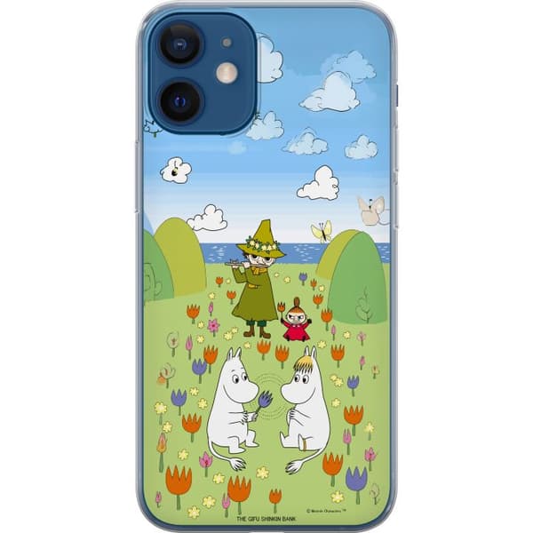 Kompatibelt Mobildeksel til Apple iPhone 12 mini Mumin i blomsteräng grønn