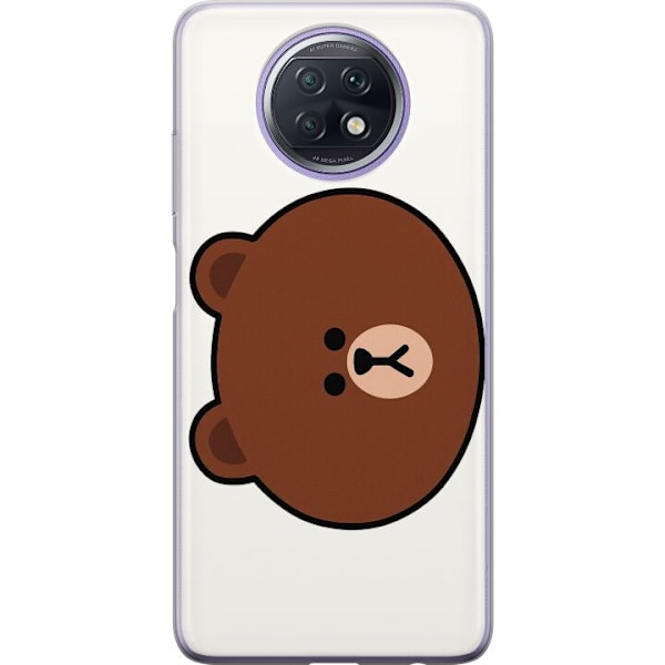 Xiaomi Redmi Note 9T Gjennomsiktig deksel line friends brown