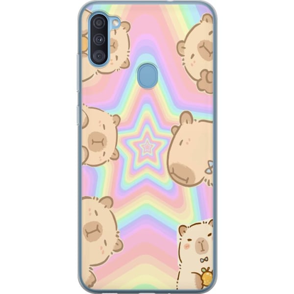 Samsung Galaxy A11 Genomskinligt Skal Kawaii Capybara Galaxy S
