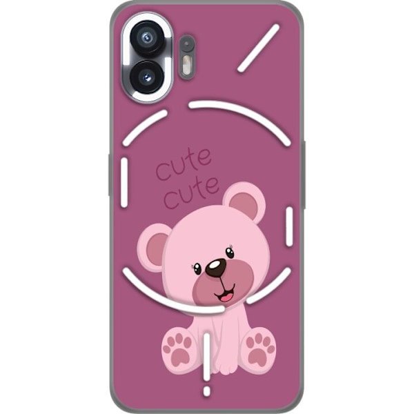 Nothing Phone (2) Genomskinligt Skal Pink Bear